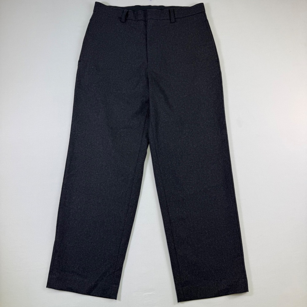 VTG Banana Republic Emerson Wool Pants Mens 33x30 Charcoal Grey Baggy Straight